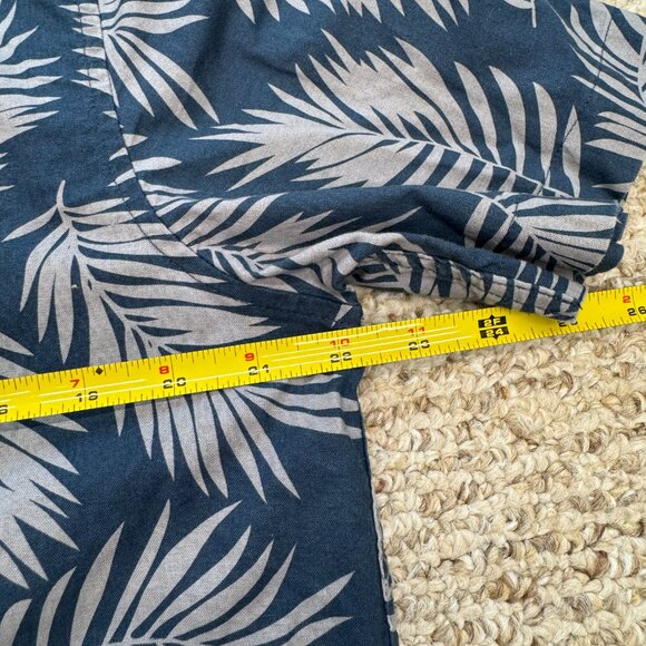 Penfield Navy / Gray Hawaiian Style Short‎ Sleeve Button Down Large - Picture 5 of 7
